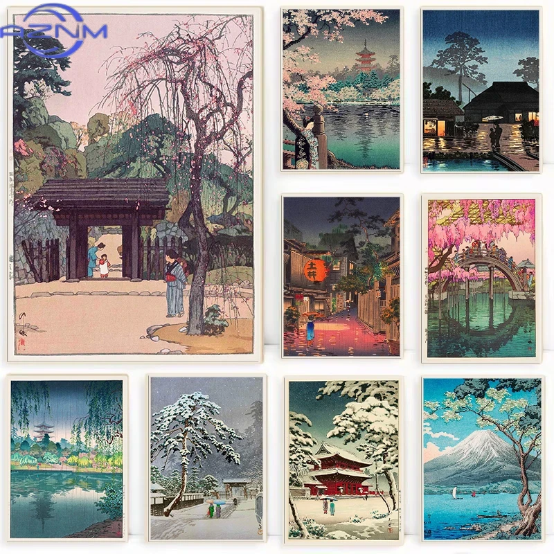 Japanese Tokyo Lifestyle - AZNM Retro Ukiyo-e Traditional Japan Poster