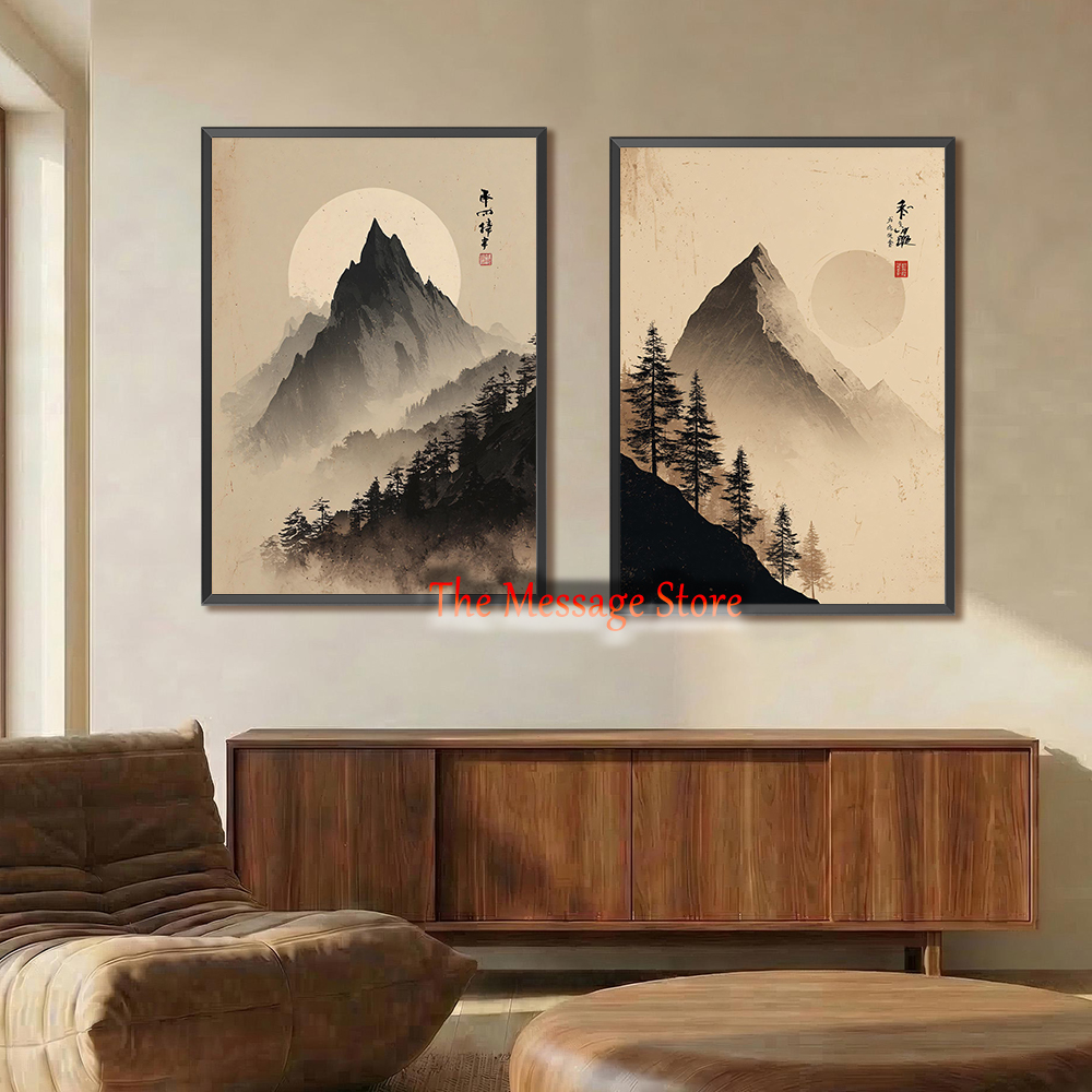Japanese Lifestyle And Traditions - Minimalist Japanese Landscape Poster Mount Fuji