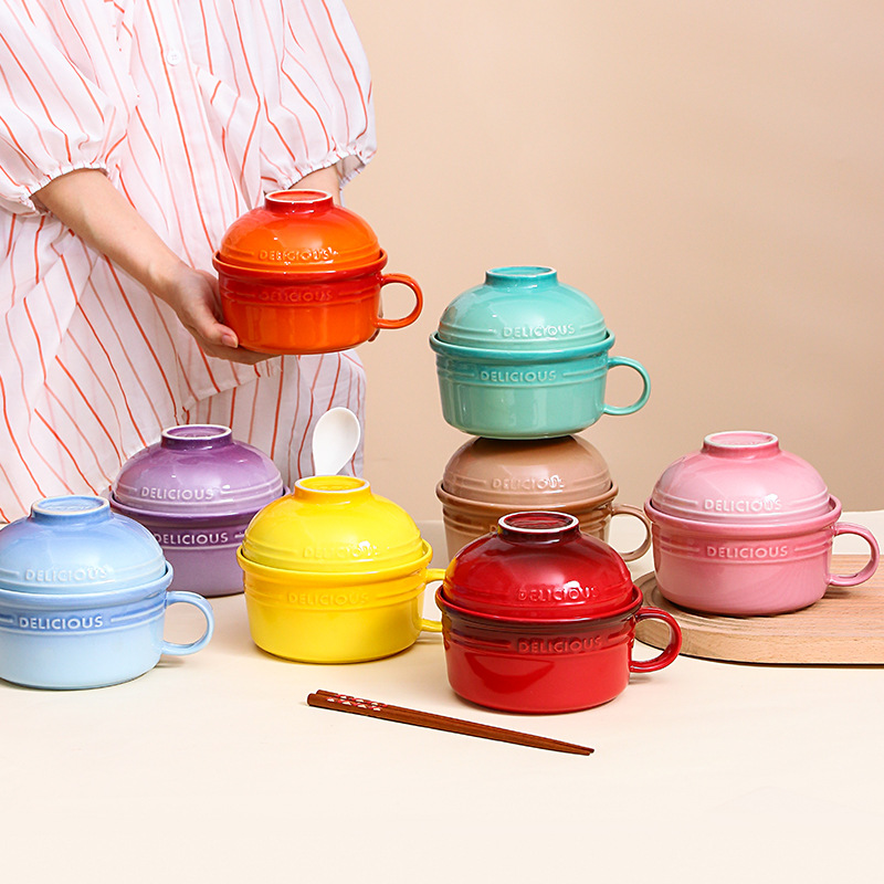 Matcha Bowl Chawan - Rainbow Instant Noodle Bowl Cup with