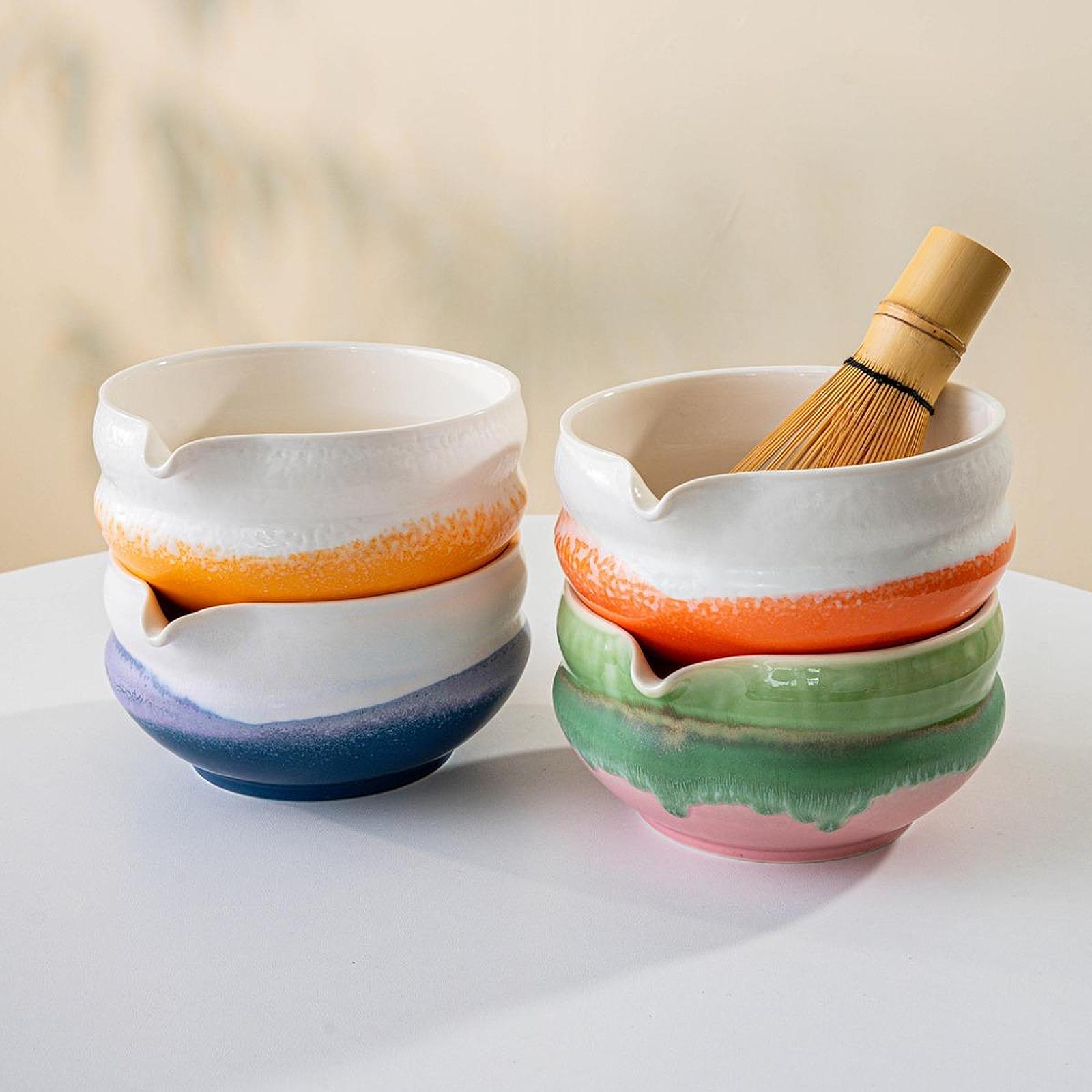 Matcha Bowl Chawan - Ceramic Matcha Bowl with Spout Handcrafted