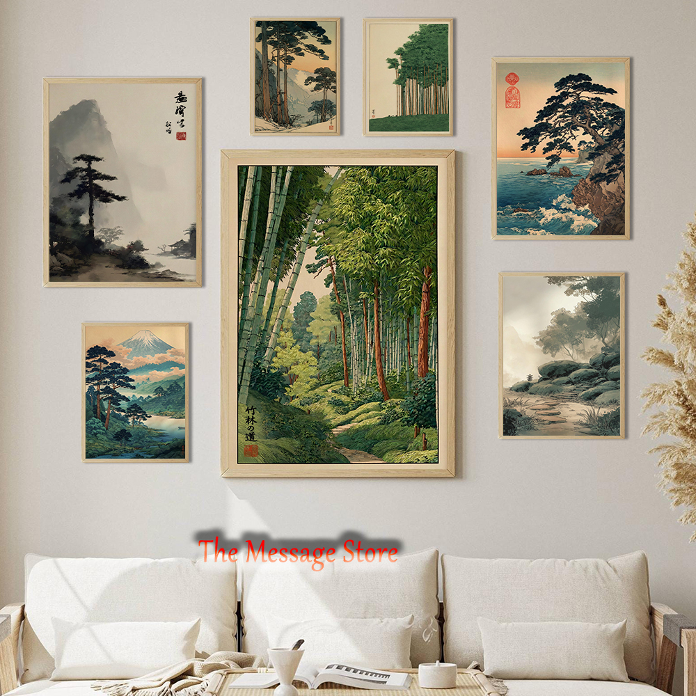 Japanese Lifestyle And Traditions - Vintage Japanese Forest Pine Trees Bamboo