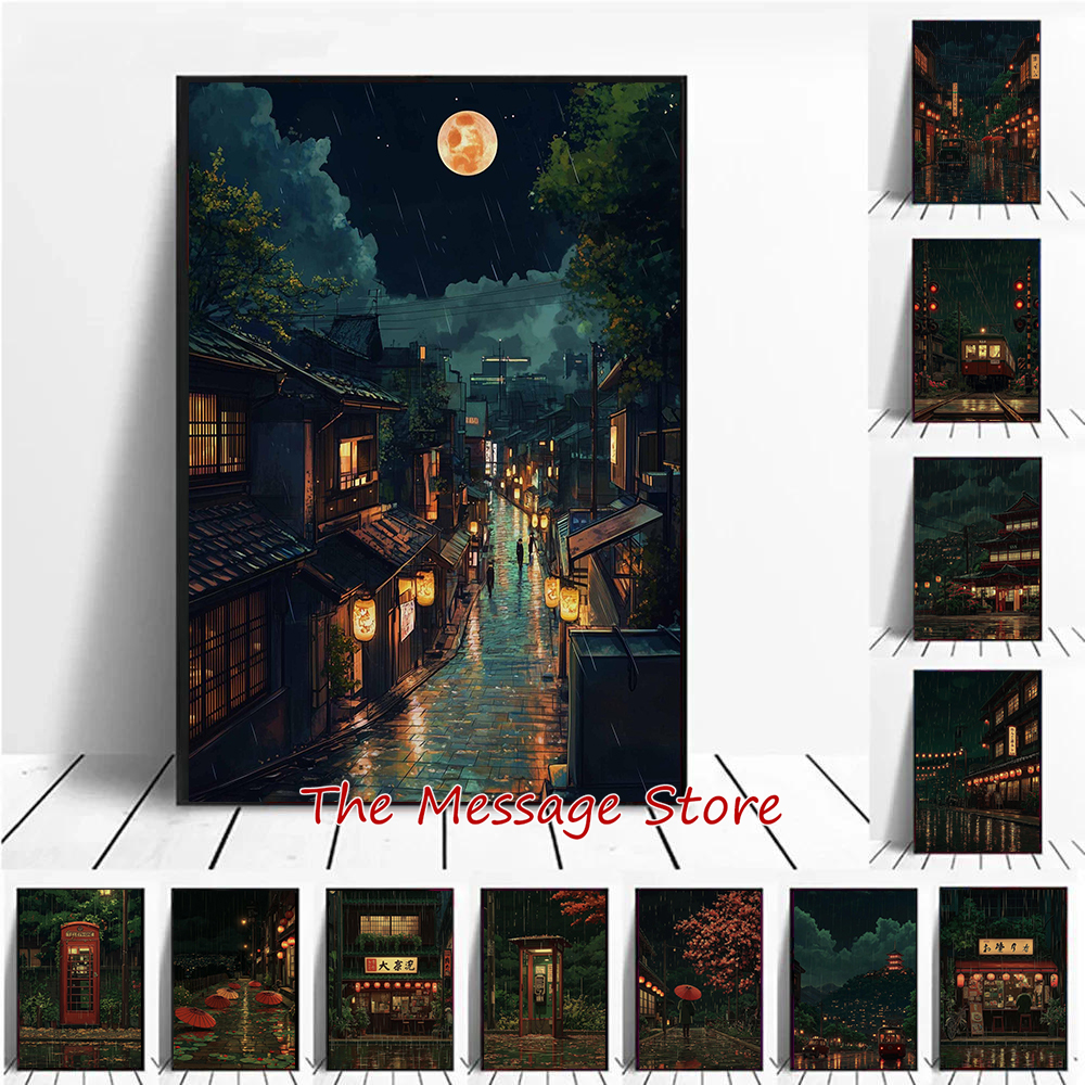 Japanese Tokyo Lifestyle - Rainy Night Cherry Blossom Japanese Night