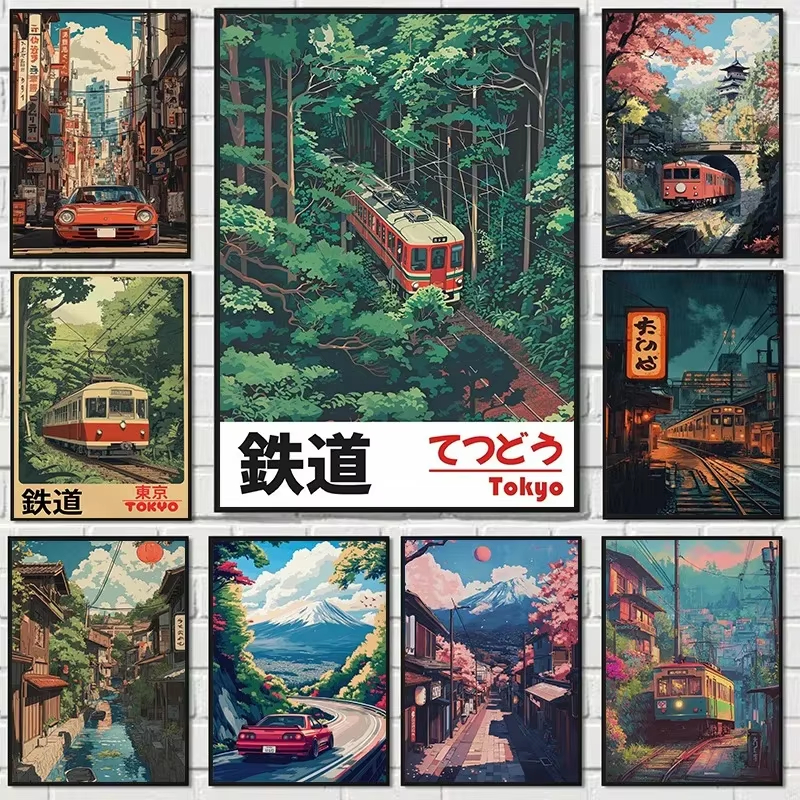 Japanese Tokyo Lifestyle - 1pc Frameless Oil Painting By Numbers
