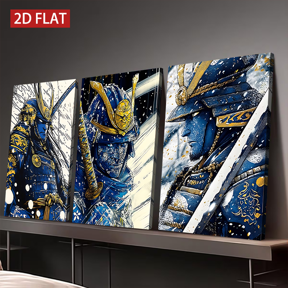 Japan Lifestyle - 3 Counts Wooden Framed Canvas Painting,