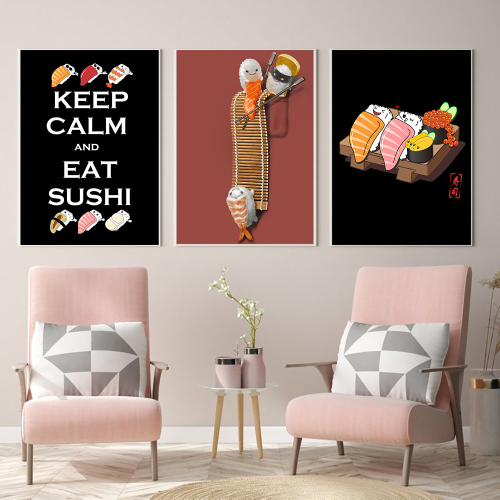 Japanese Living Lifestyle - Japanese Style Ramen Sushi Abstract Cartoons
