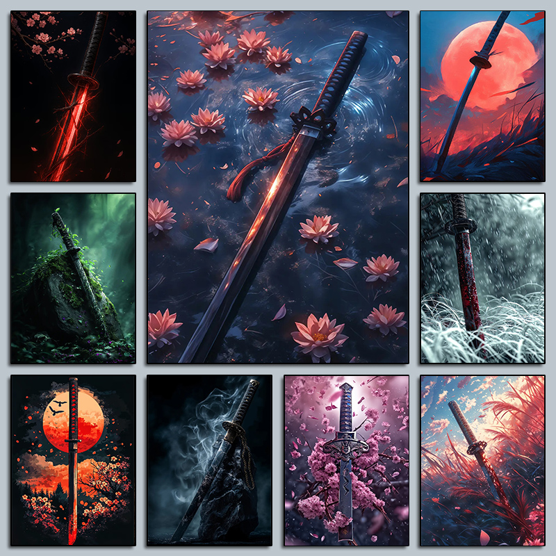 Japanese Lifestyle And Traditions - Classic Dark Traditional Japanese Sword Poster