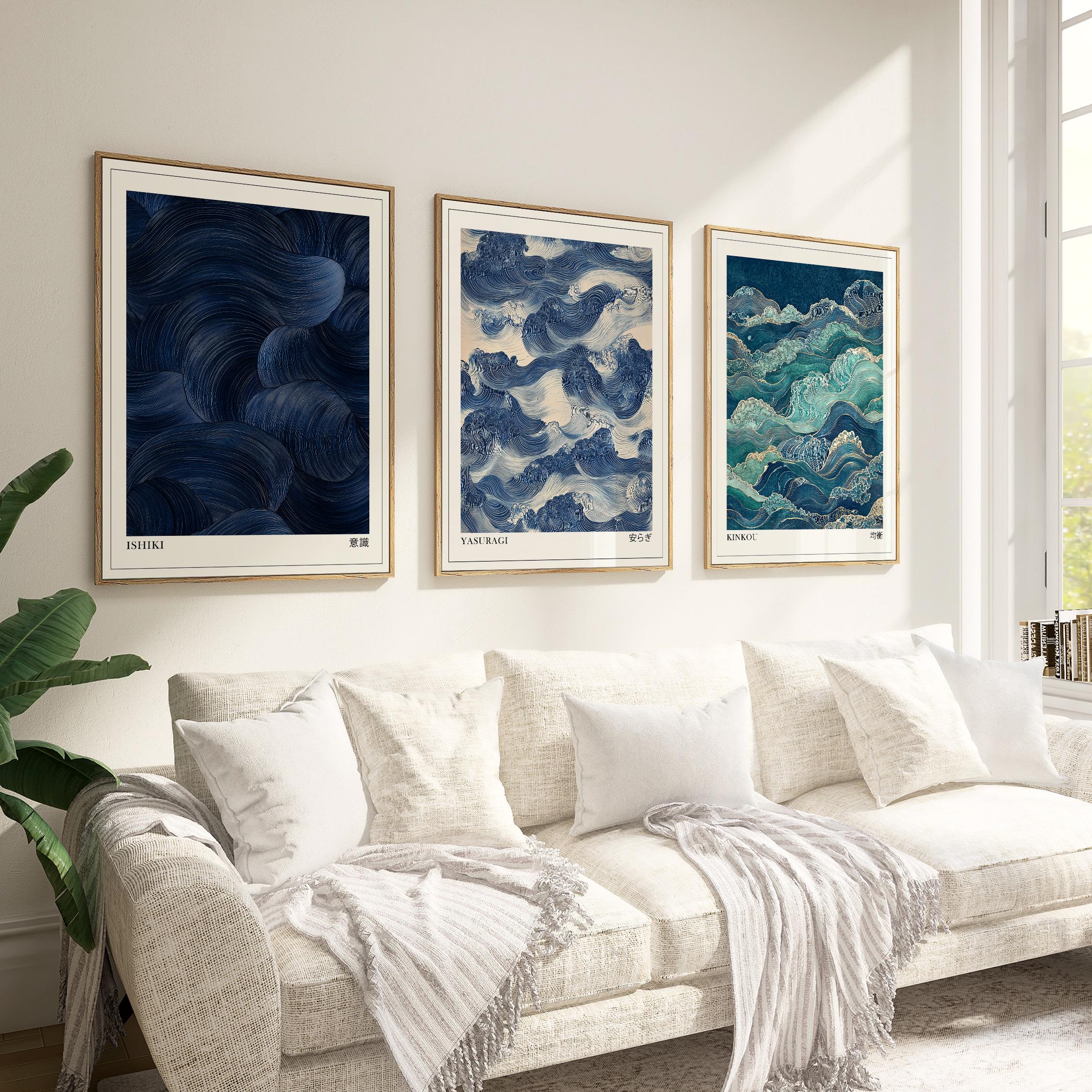 Japandi Wall Art Set of 3, Mod - Japanese Living Lifestyle 评论和价格