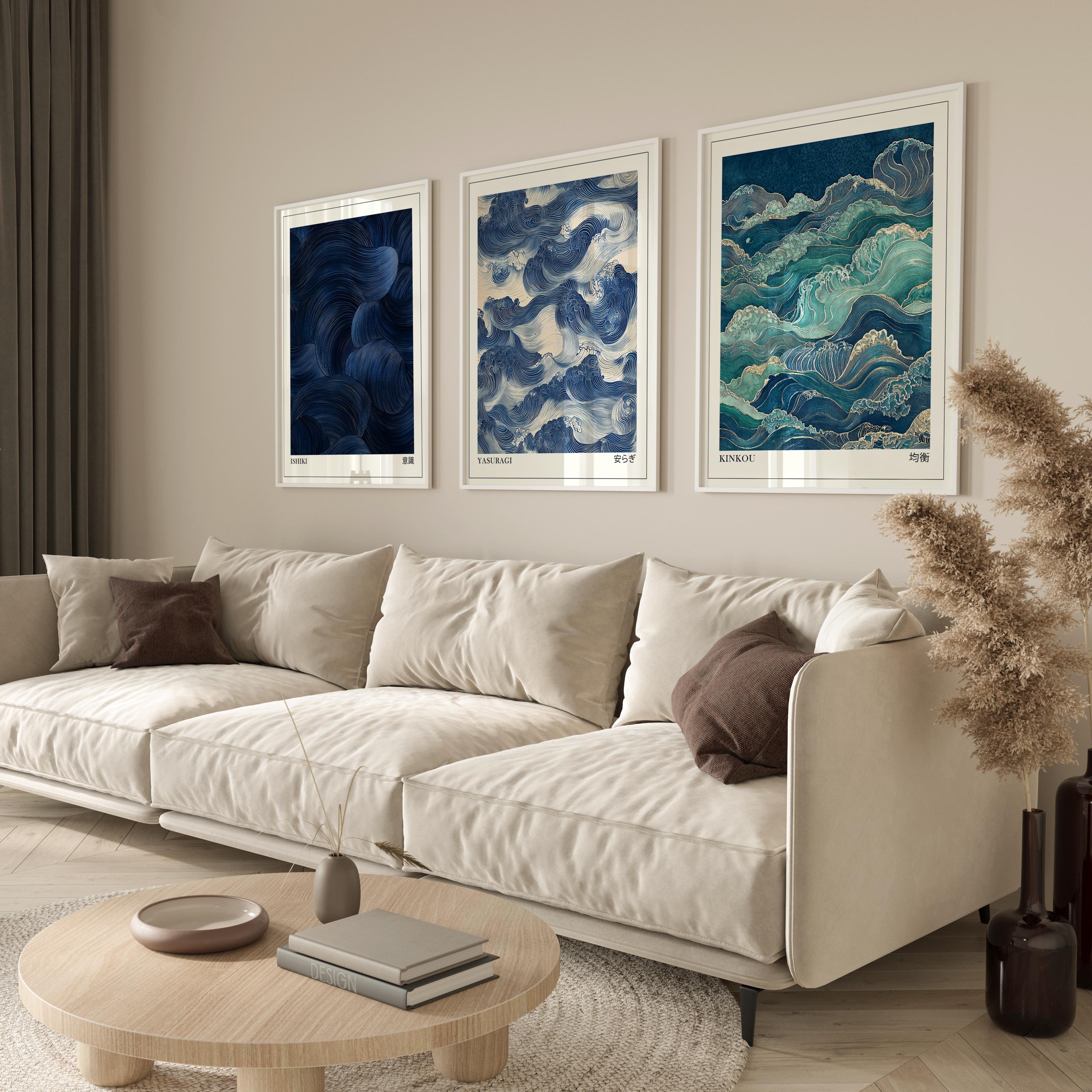Japandi Wall Art Set of 3, Mod - Japanese Living Lifestyle 评论和价格