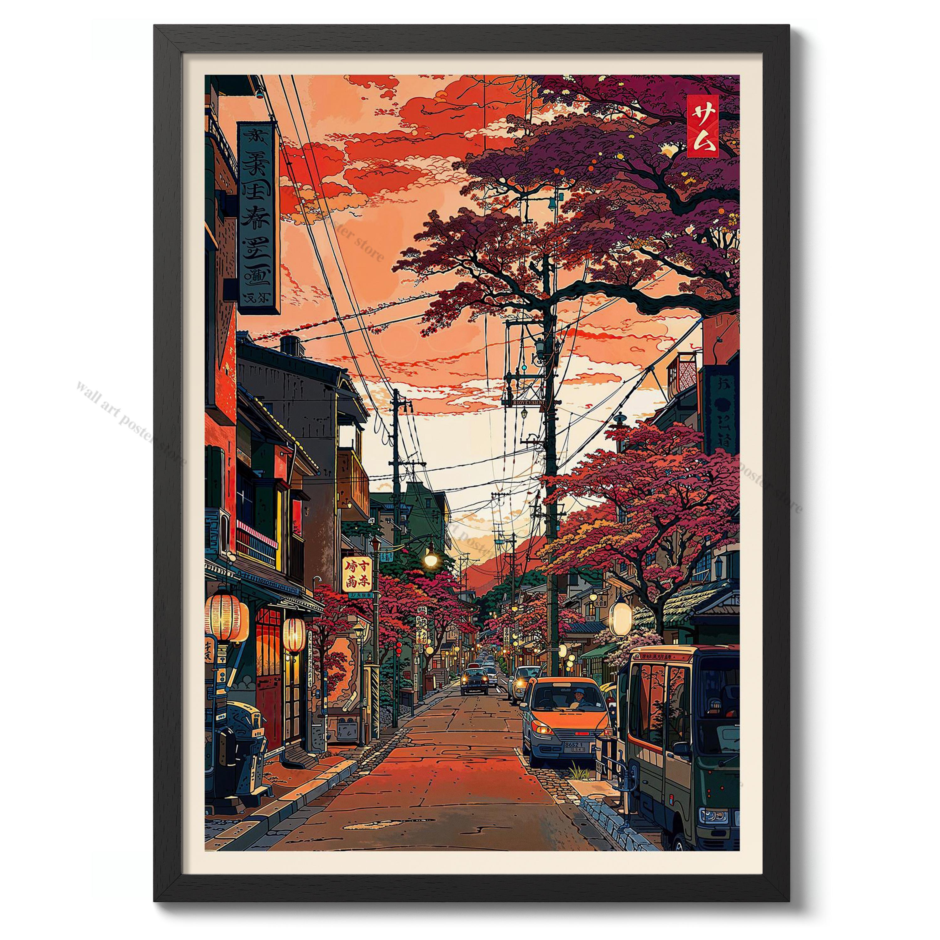 Rainy Tokyo Japanese Woodblock - Japanese Tokyo Lifestyle 评论和价格