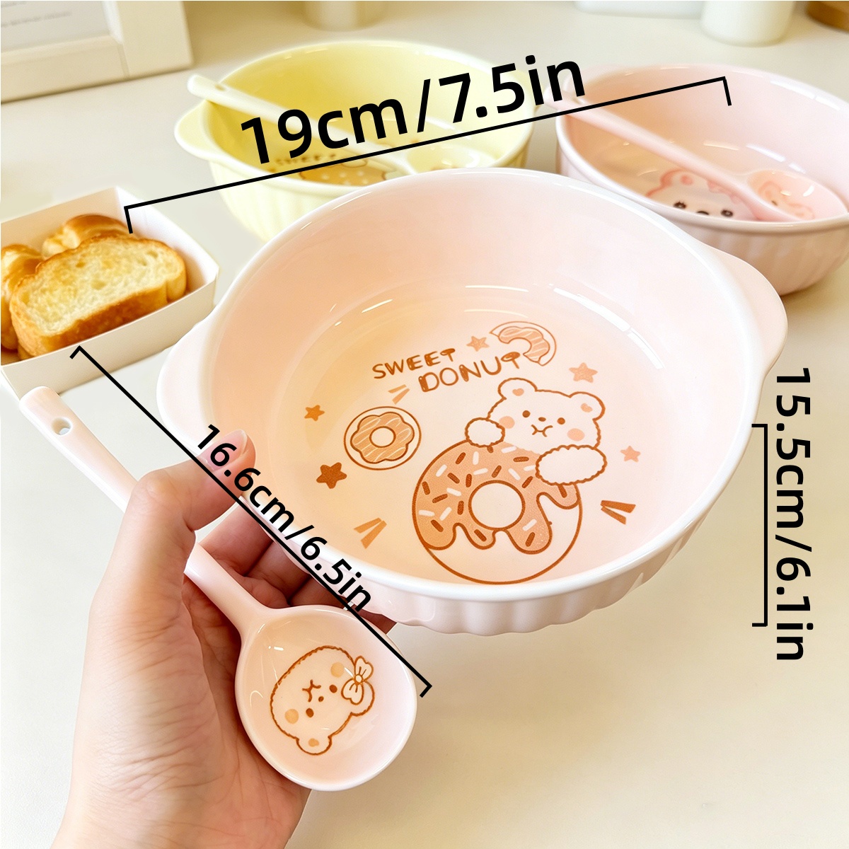 7.5 Inch Cute Cartoon Bear Rab - Matcha Bowl Chawan 评论和价格