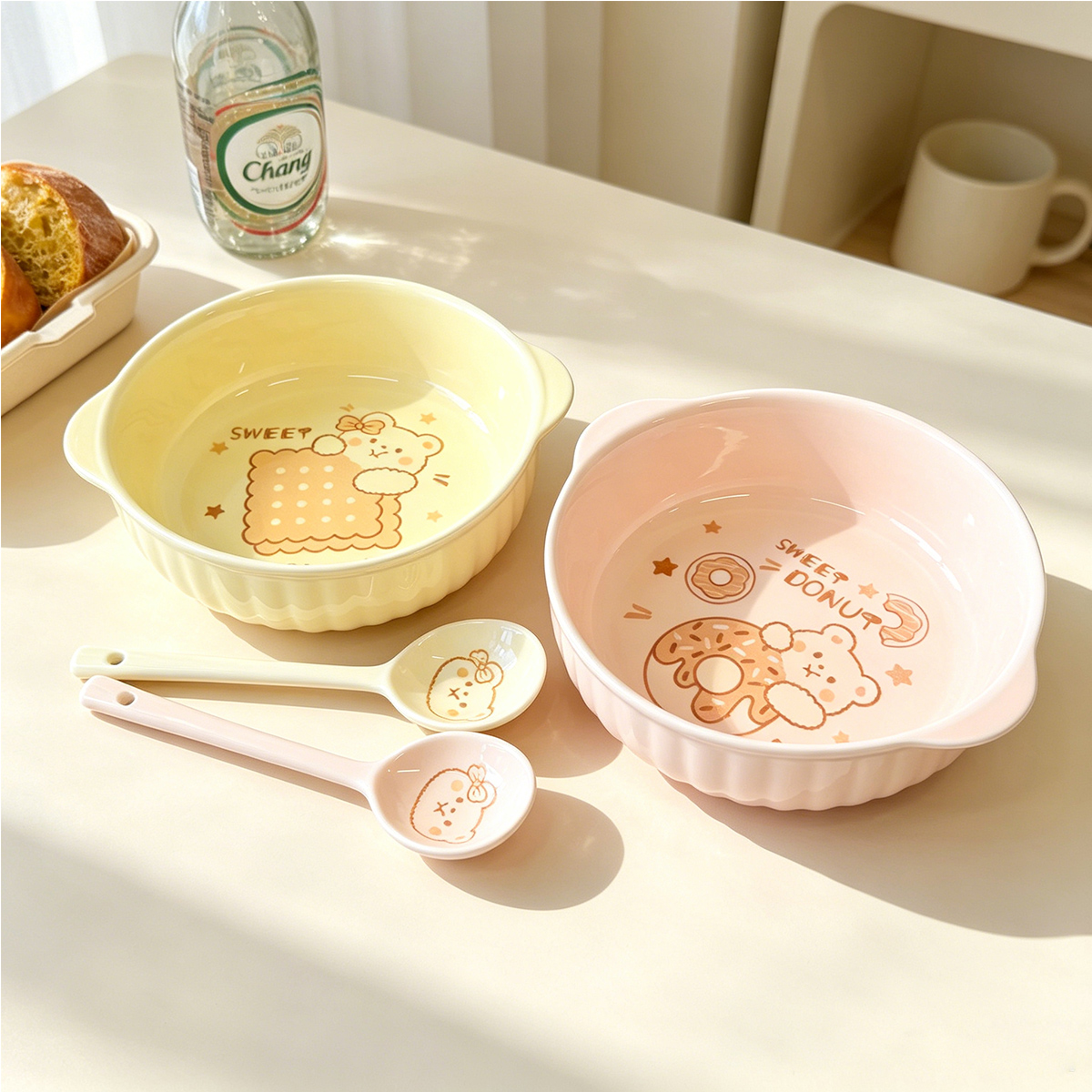 7.5 Inch Cute Cartoon Bear Rab - Matcha Bowl Chawan 评论和价格