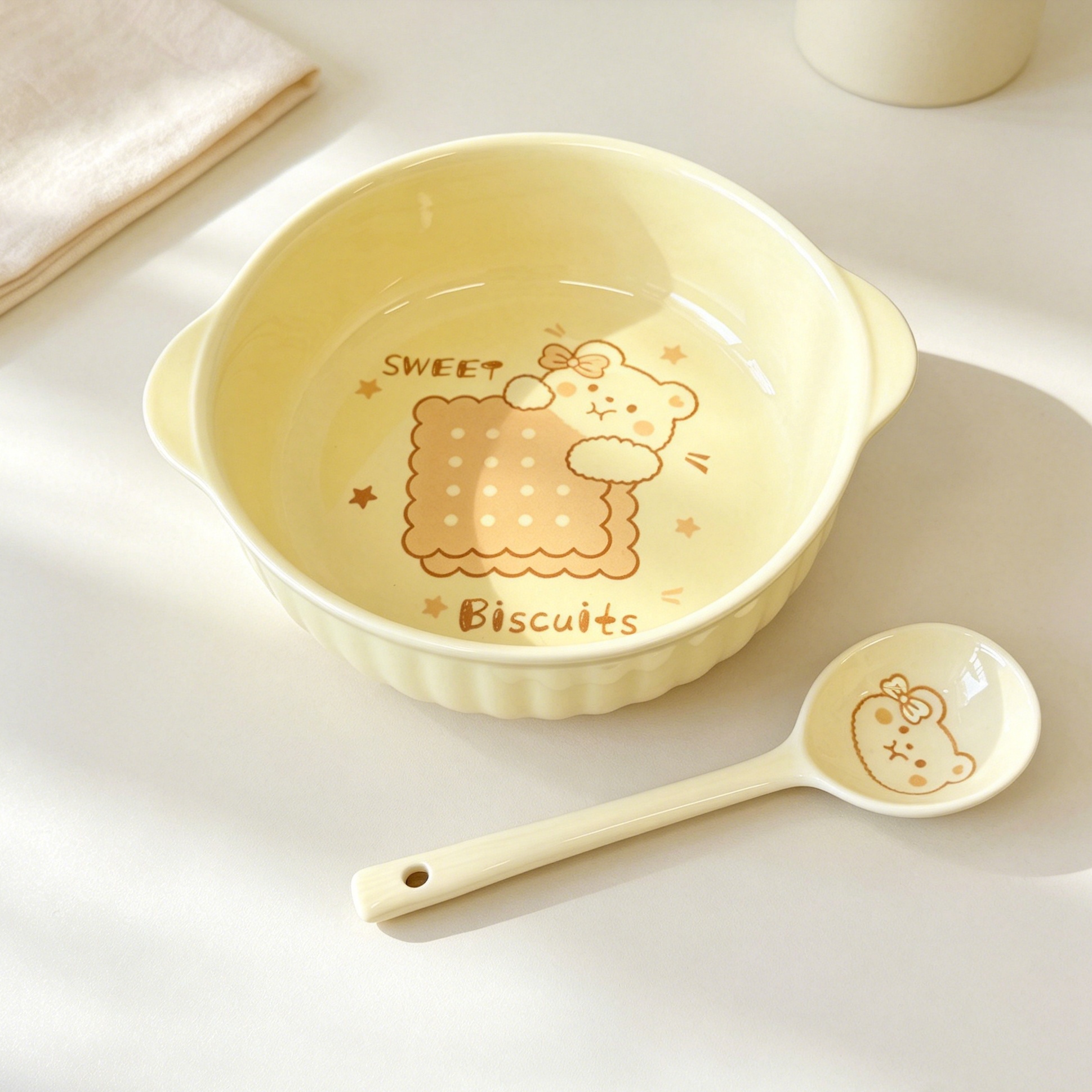 7.5 Inch Cute Cartoon Bear Rab - Matcha Bowl Chawan 评论和价格