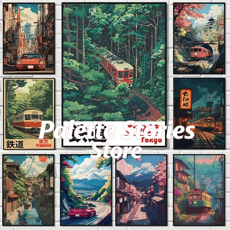 1PC frameless  Oil Painting By - Japanese Tokyo Lifestyle 评论和价格