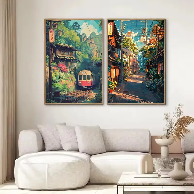1PC frameless  Oil Painting By - Japanese Tokyo Lifestyle 评论和价格