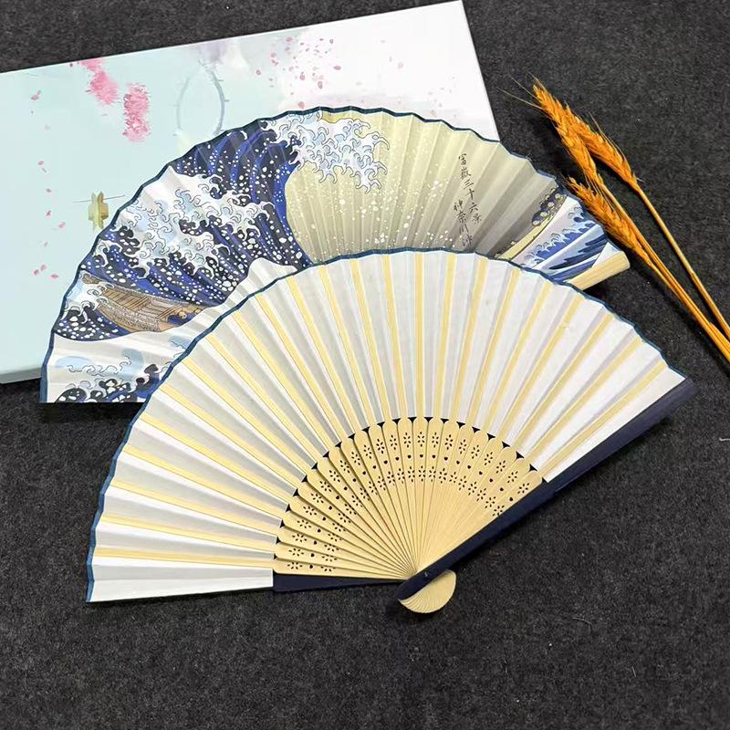Ukiyoe Wave Bamboo Folding Fan - Fan Sensu Folding 评论和价格
