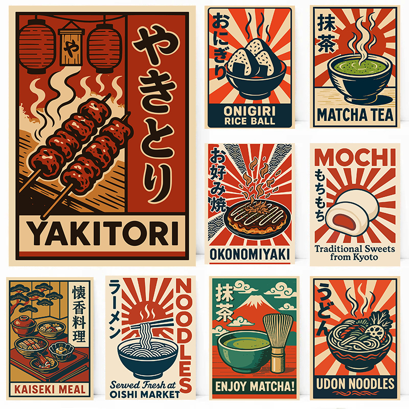 Vintage Style Japanese Food Po - Japanese Lifestyle And Traditions 评论和价格
