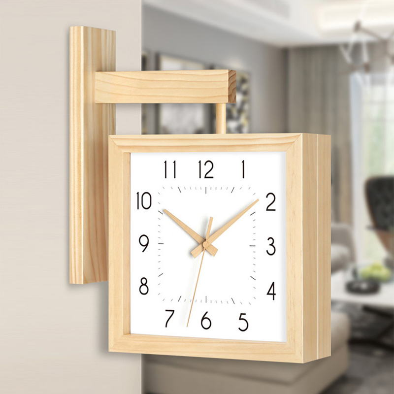 Wooden Double Sided Wall Clock - Japanese Living Lifestyle 评论和价格