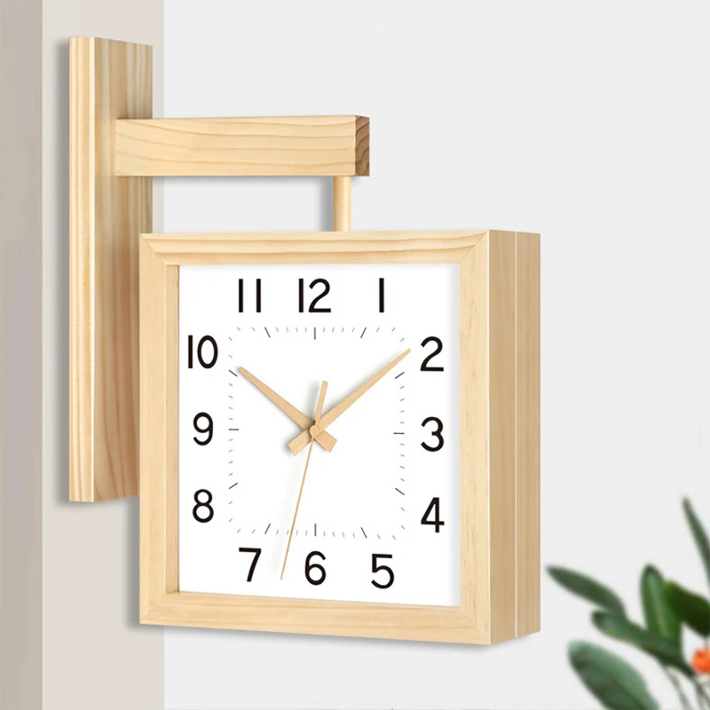 Wooden Double Sided Wall Clock - Japanese Living Lifestyle 评论和价格