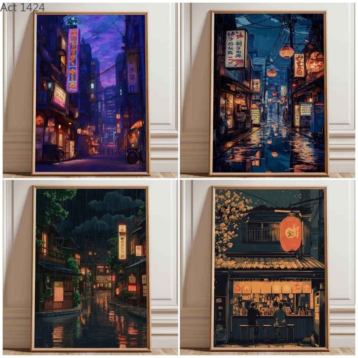 Neon Tokyo Street Poster Print - Japanese Tokyo Lifestyle 评论和价格
