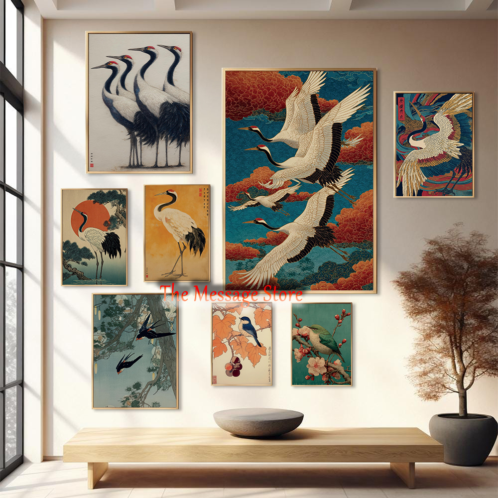 Traditional Nature Crane Birds - Japanese Lifestyle And Traditions 评论和价格